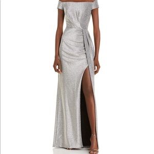 Aqua silver gown size 0